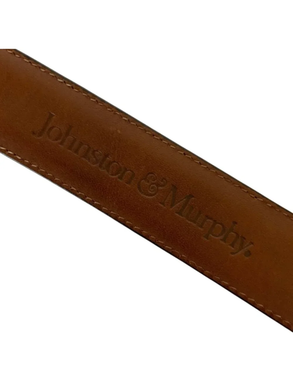 Johnston & Murphy Mens Leather Belt Black Aniline Kipskin Brass Buckle Size 40